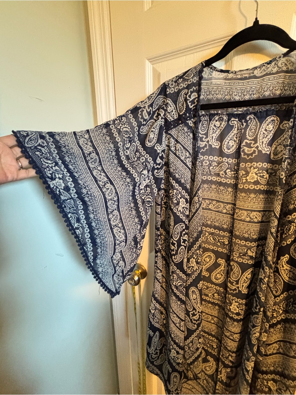😍Boho Paisley Open-Front Kimono Size Medium